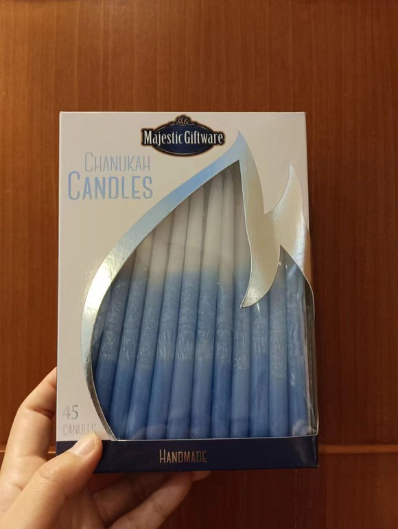 Blue and White Chanukah Candles - 45pc