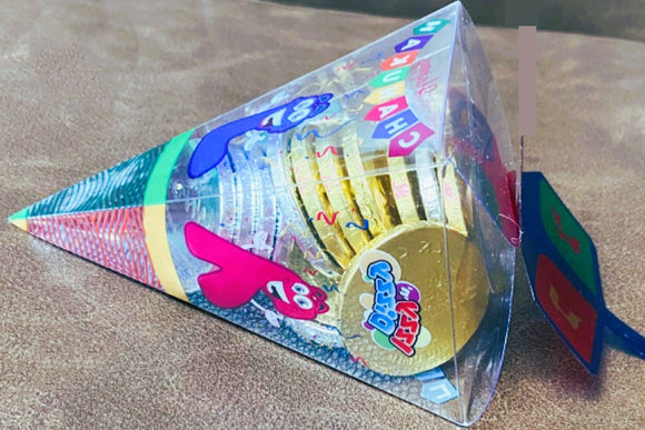 Chanukah Chocolate coins - in Fillable Dreidels bags
