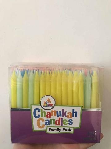 Colorful Chanukah Candles - Family Pack - 135pc